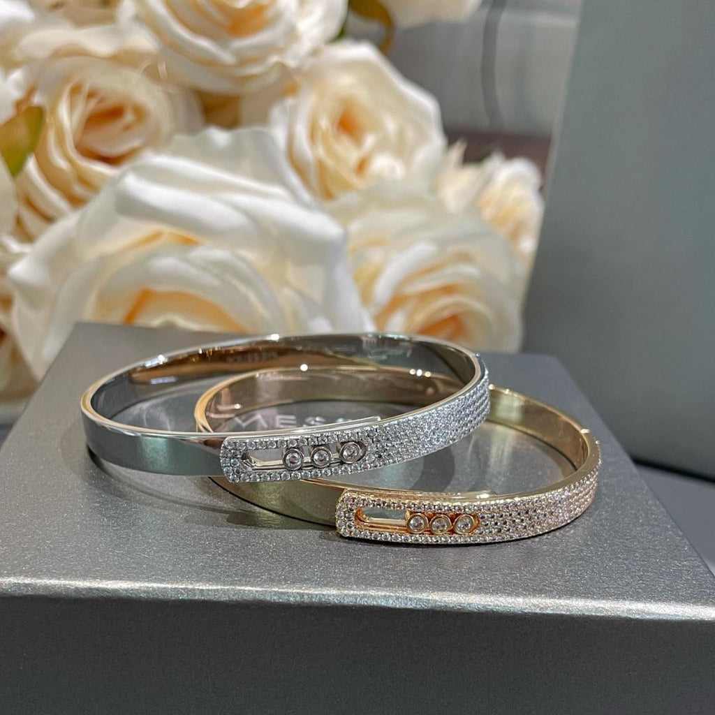 [MIRA]Move Noa Rose Gold Pavé Diamond Bangle Bracelet