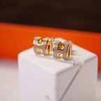 ??MIRA?¡¥MINI POP H GOLD EARRINGS GREY