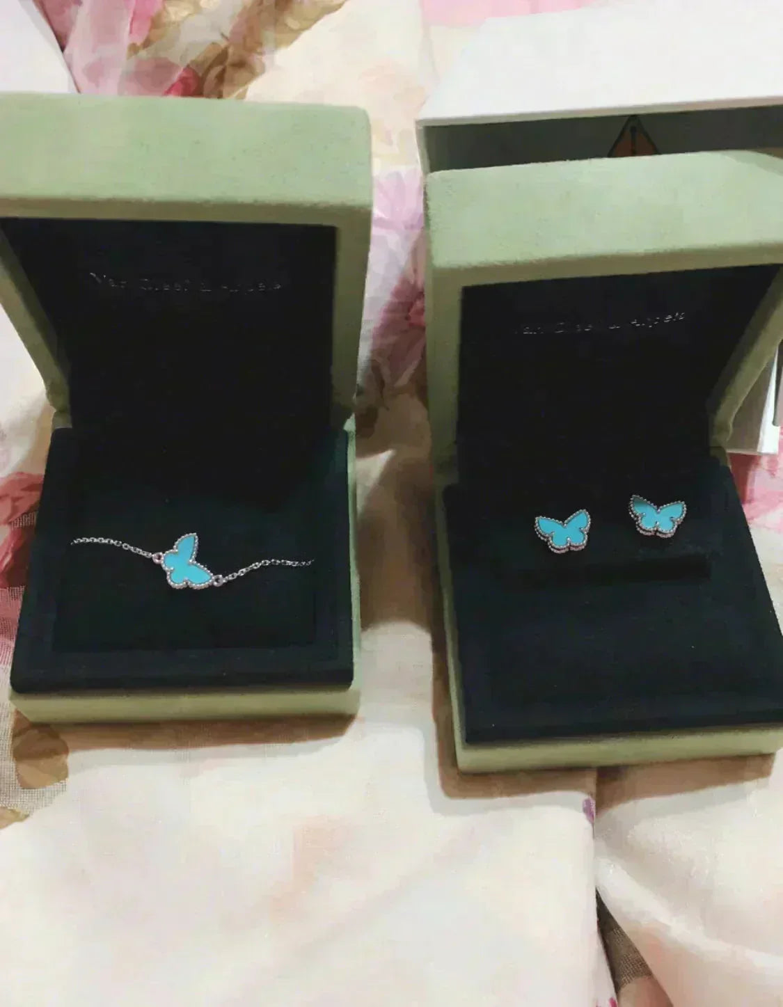??MIRA?¡¥BUTTERFLY TURQUOISE EARRINGS SILVER