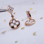 ??MIRA?¡¥STAR AND SUN PINK GOLD MOP DROP EARRINGS