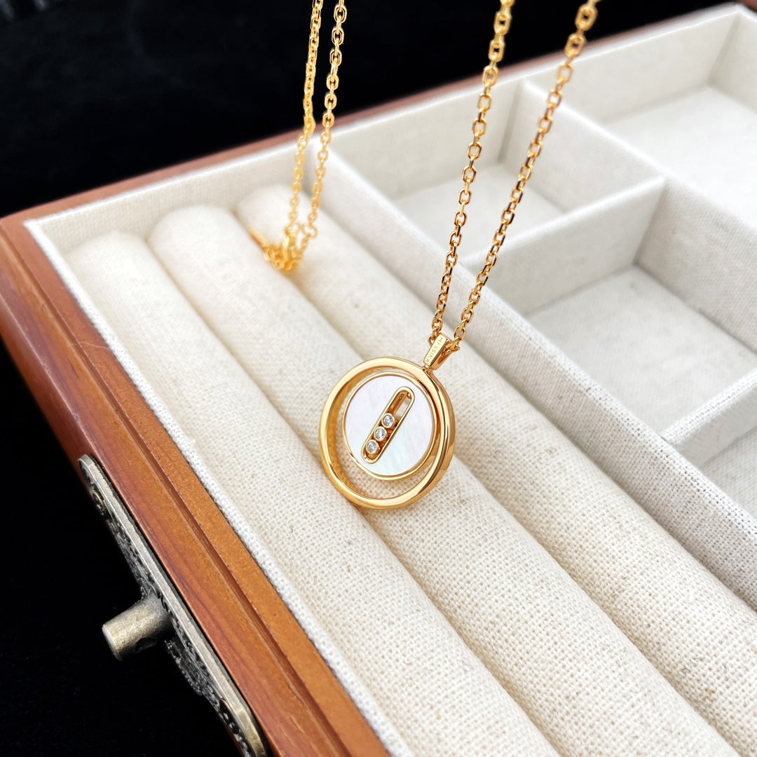 [MIRA]LUCKY MOVE MOP PINK GOLD NECKLACE