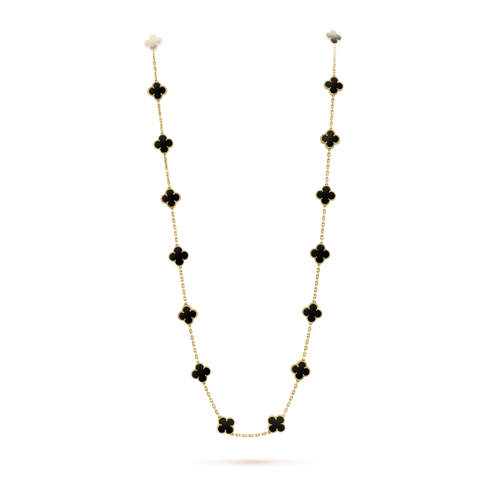 ??MIRA?¡¥CLOVER 20 MOTIFS ONYX NECKLACE