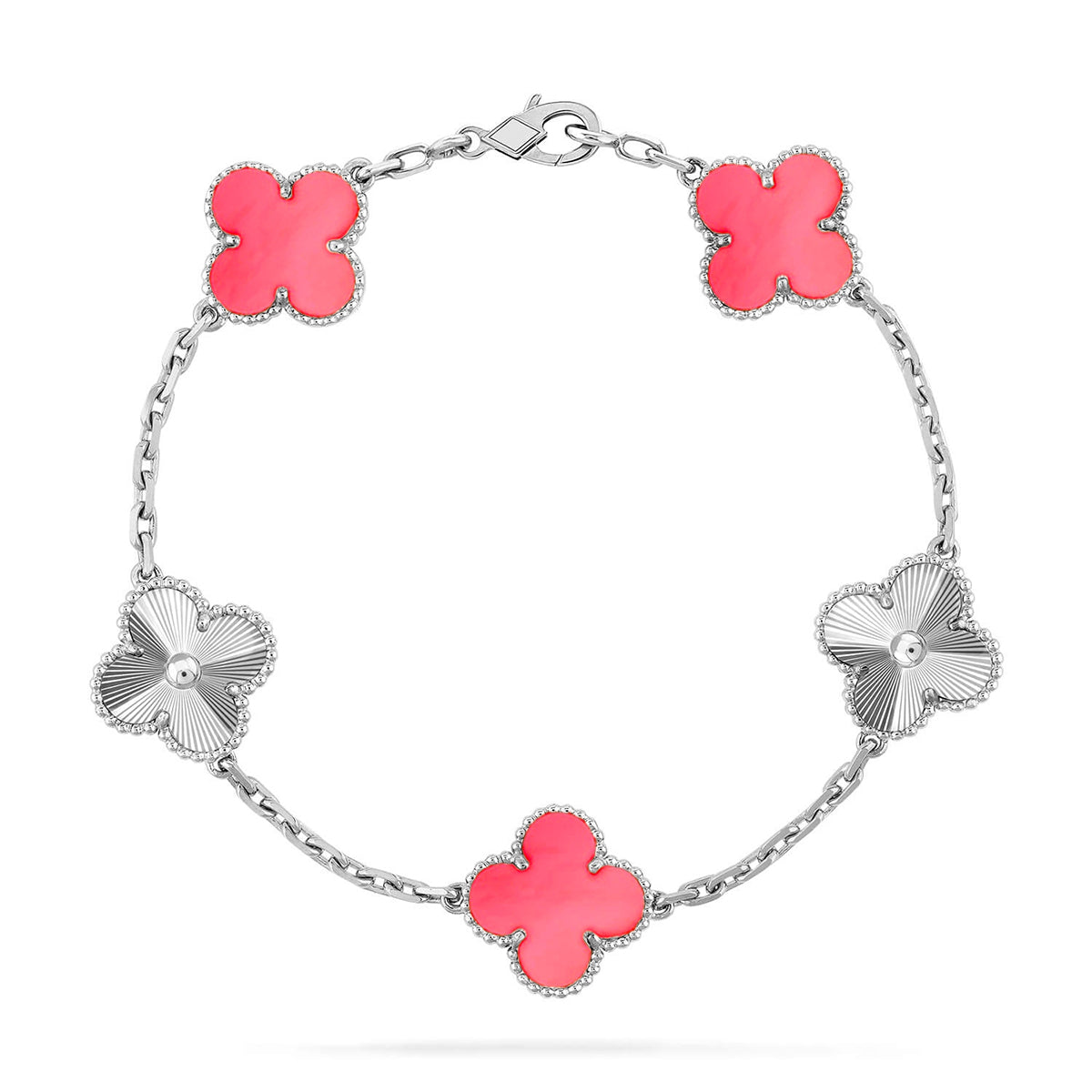 [MIRA]New  CLOVER 5 MOTIFS  PINK MOP BRACELET COLLECTION