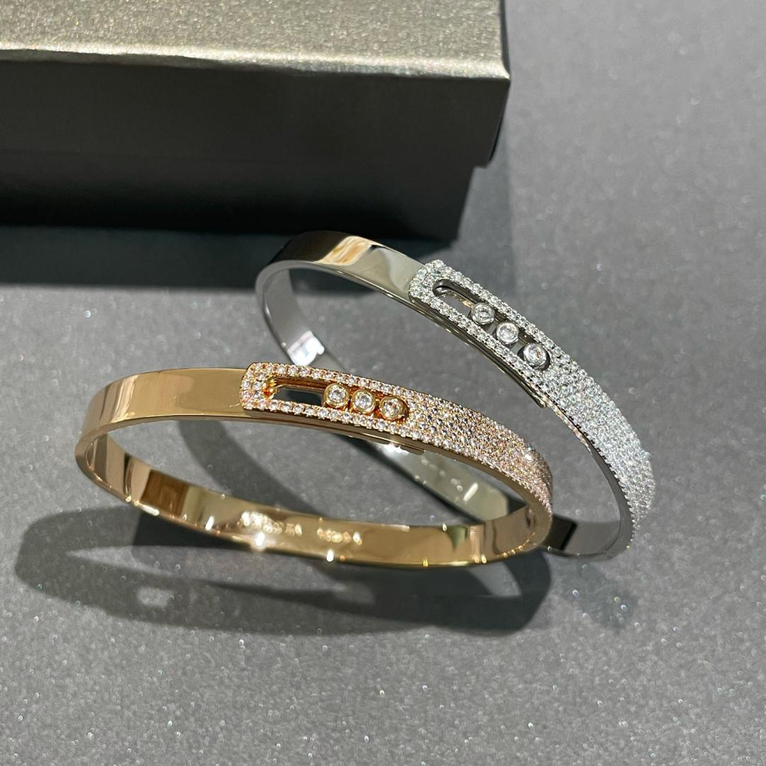 [MIRA]Move Noa Rose Gold Pavé Diamond Bangle Bracelet