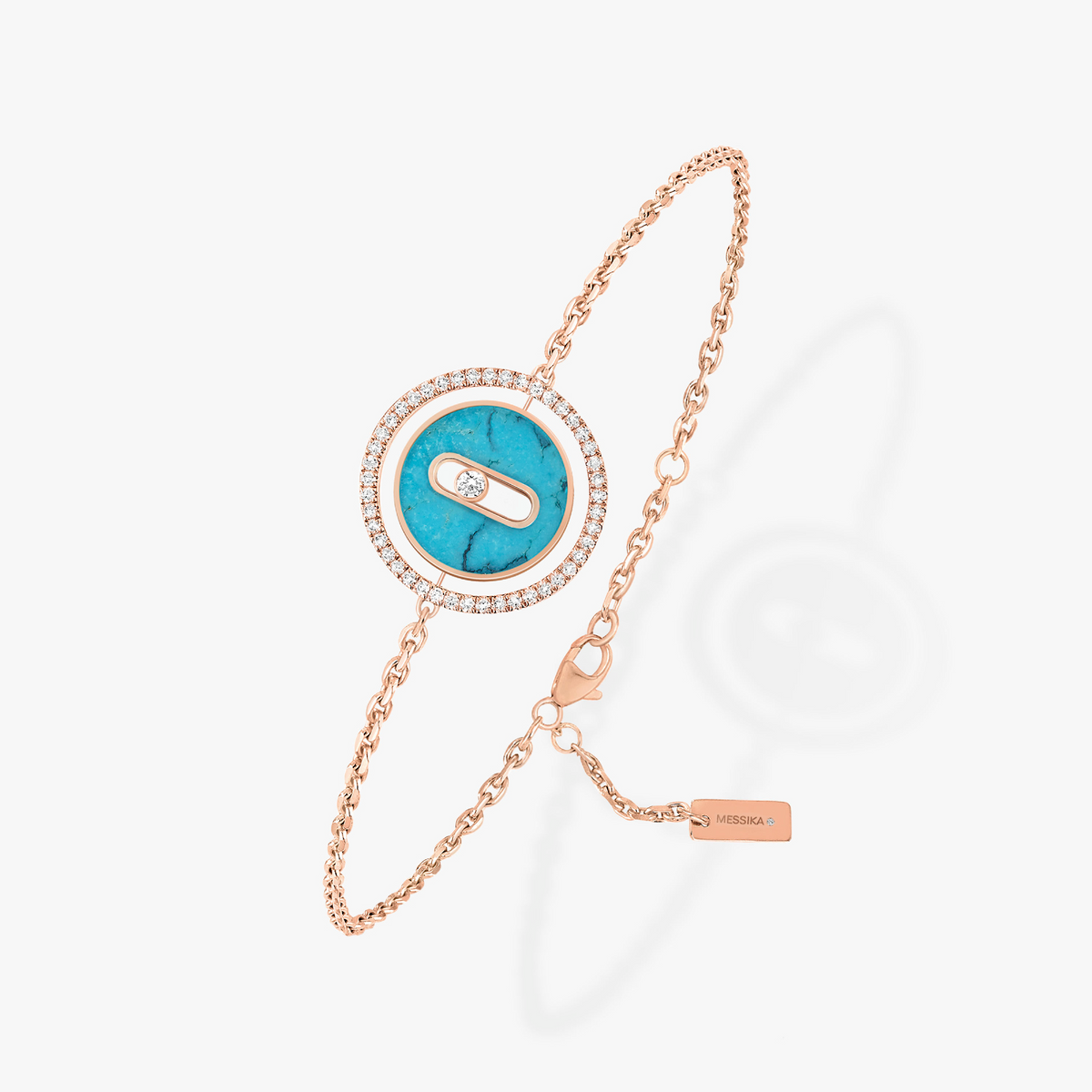 [MIRA]LUCKY MOVE TURQUOISE PINK GOLD DIAMOND BRACELET