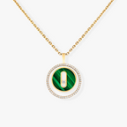 [MIRA]LUCKY MOVE 1 DIAMOND MALACHITE GOLD DIAMOND NECKLACE