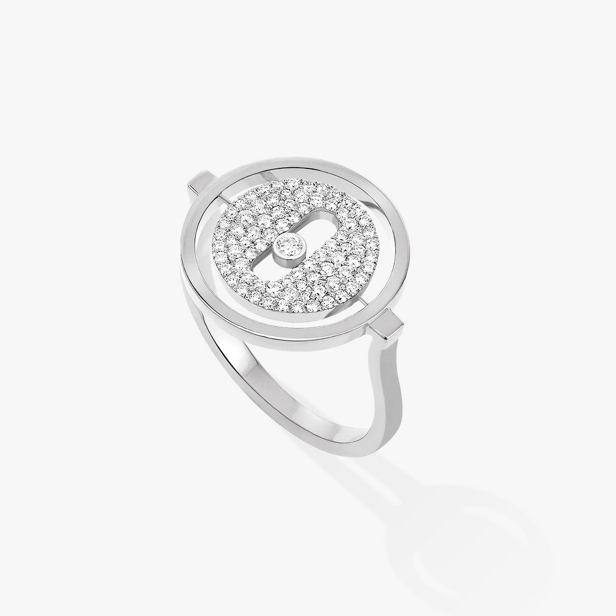 [MIRA]LUCKY MOVE PAVED SILVER DIAMOND RING