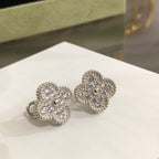 [MIRA]CLOVER 1 MOTIFS DIAMOND STUD EARRINGS SILVER
