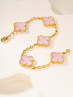 [MIRA]New  CLOVER 5 MOTIFS  PINK MOP BRACELET COLLECTION