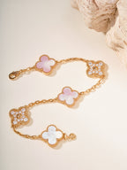 [MIRA]New  CLOVER 5 MOTIFS  PINK MOP BRACELET COLLECTION