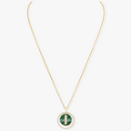 [MIRA]LUCKY MOVE 3 DIAMOND MALACHITE GOLD DIAMOND NECKLACE