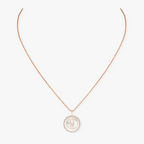 [MIRA]LUCKY MOVE 1 DIAMOND WHITE MOTHER OF PEARL PINK GOLD DIAMOND NECKLACE