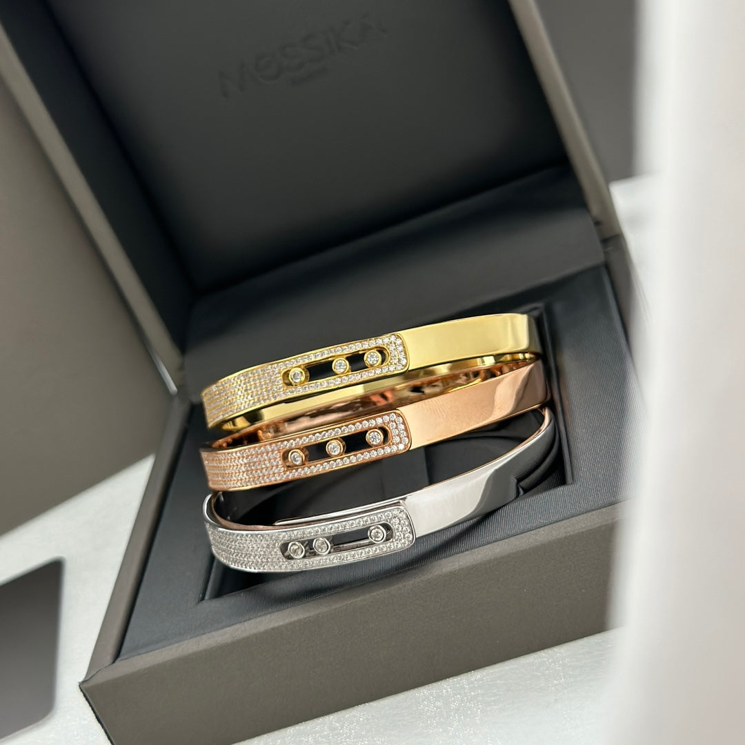 [MIRA]Move Noa Rose Gold Pavé Diamond Bangle Bracelet