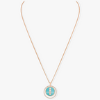 [MIRA]LUCKY MOVE 3 DIAMONDS TURQUOISE PINK GOLD DIAMOND NECKLACE