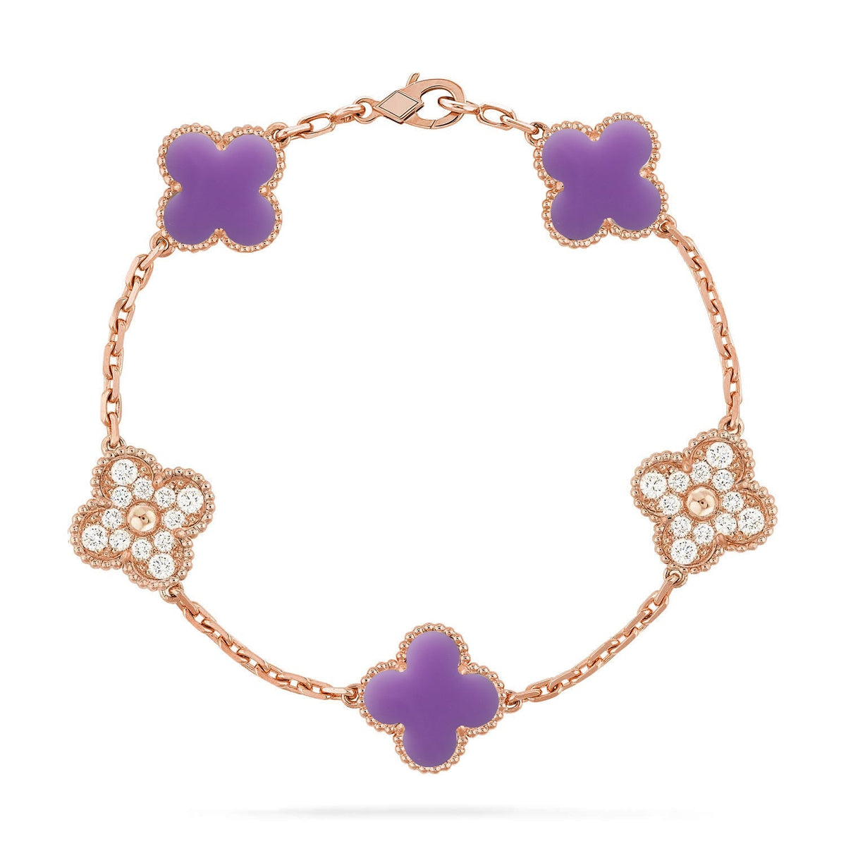 [MIRA]New CLOVER 5 MOTIF LIGHT PURPLE BRACELET COLLECTION