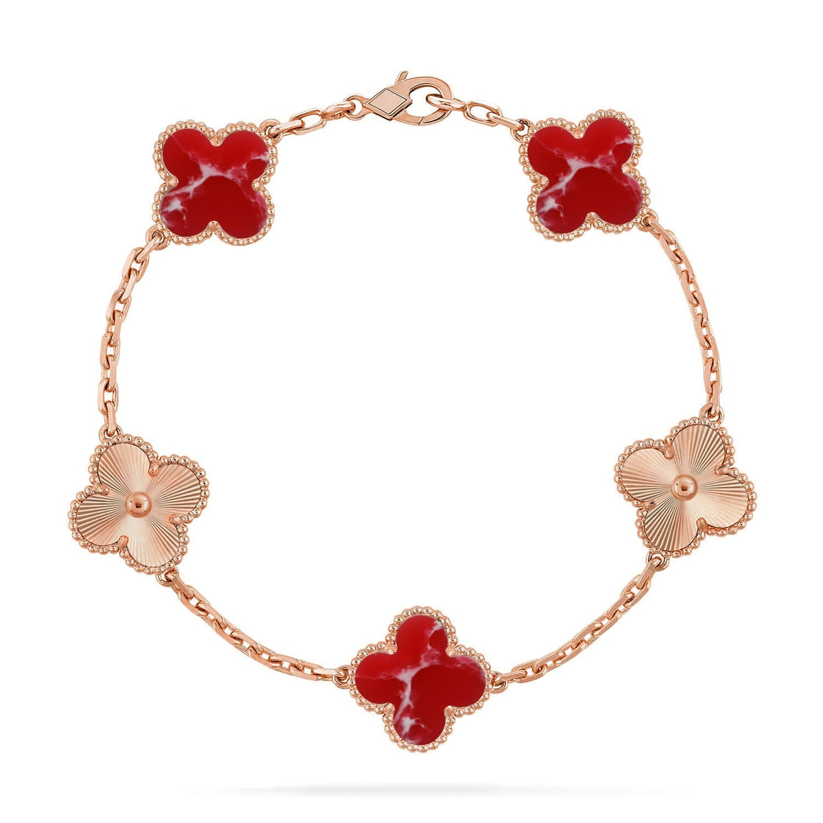 [MIRA]New CLOVER 5 MOTIF RED PATTERN BRACELET COLLECTION