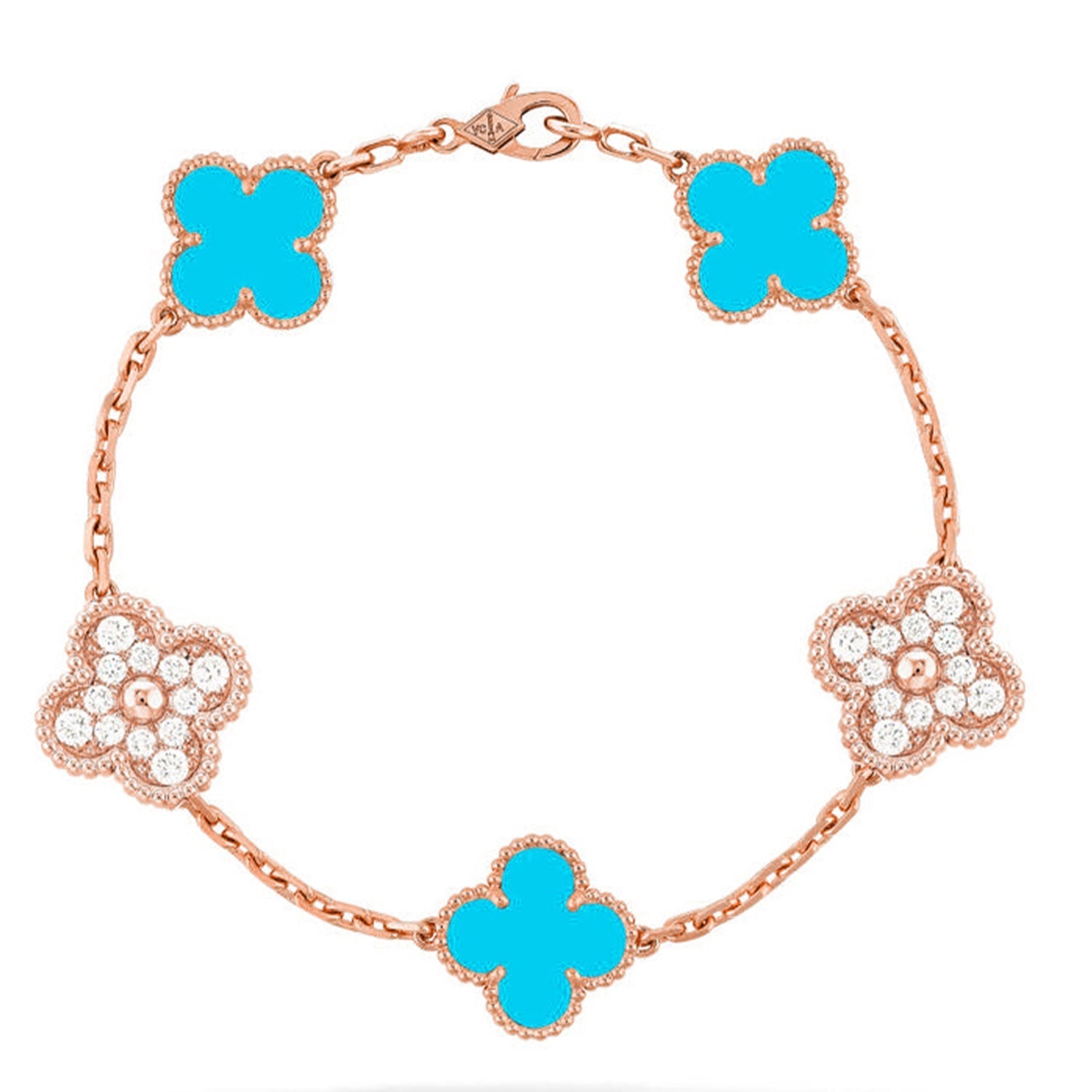 [MIRA]New  CLOVER 5 MOTIF TURQUOISE BRACELET COLLECTION