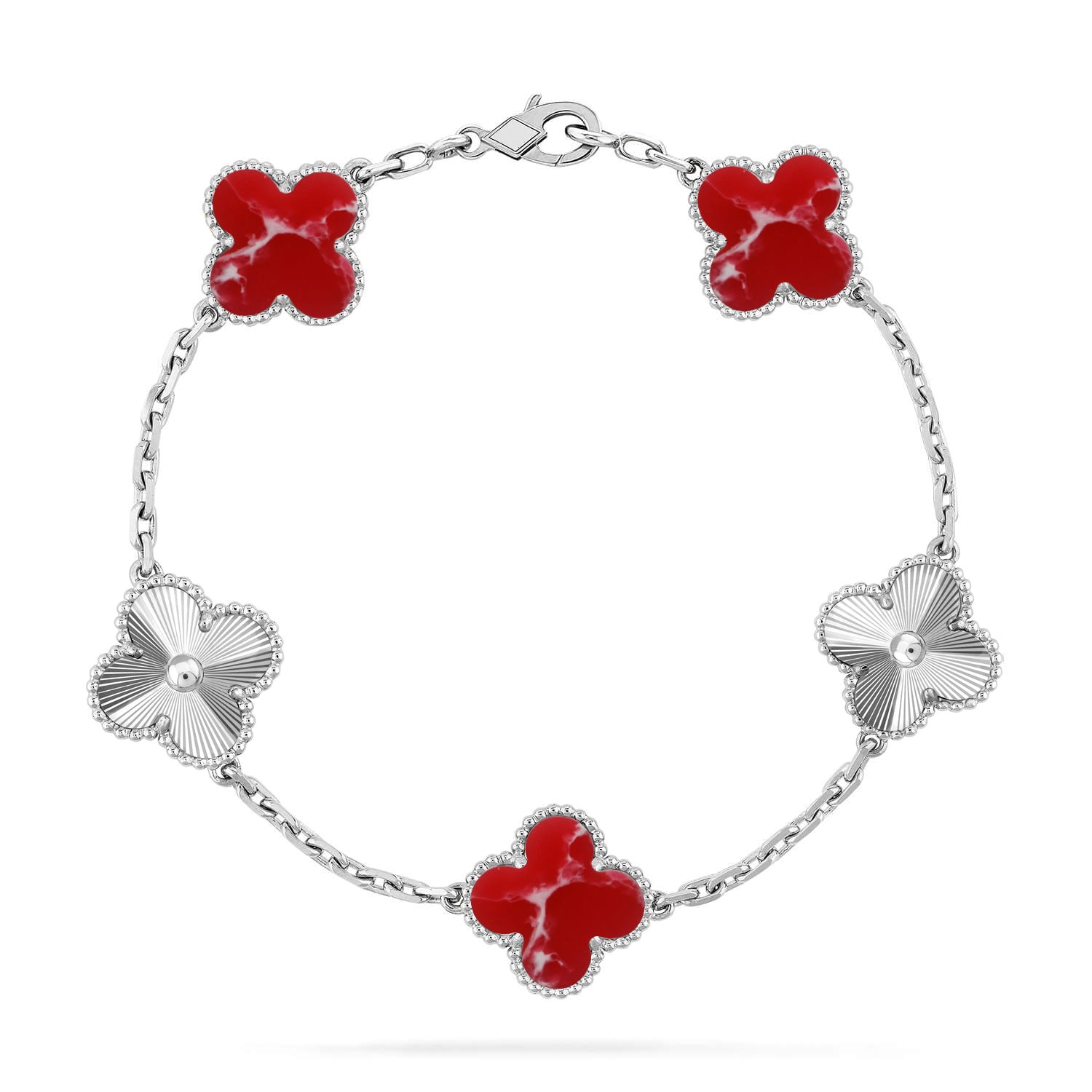 [MIRA]New CLOVER 5 MOTIF RED PATTERN BRACELET COLLECTION