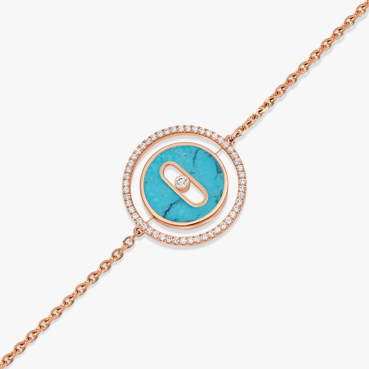 [MIRA]LUCKY MOVE TURQUOISE PINK GOLD DIAMOND BRACELET