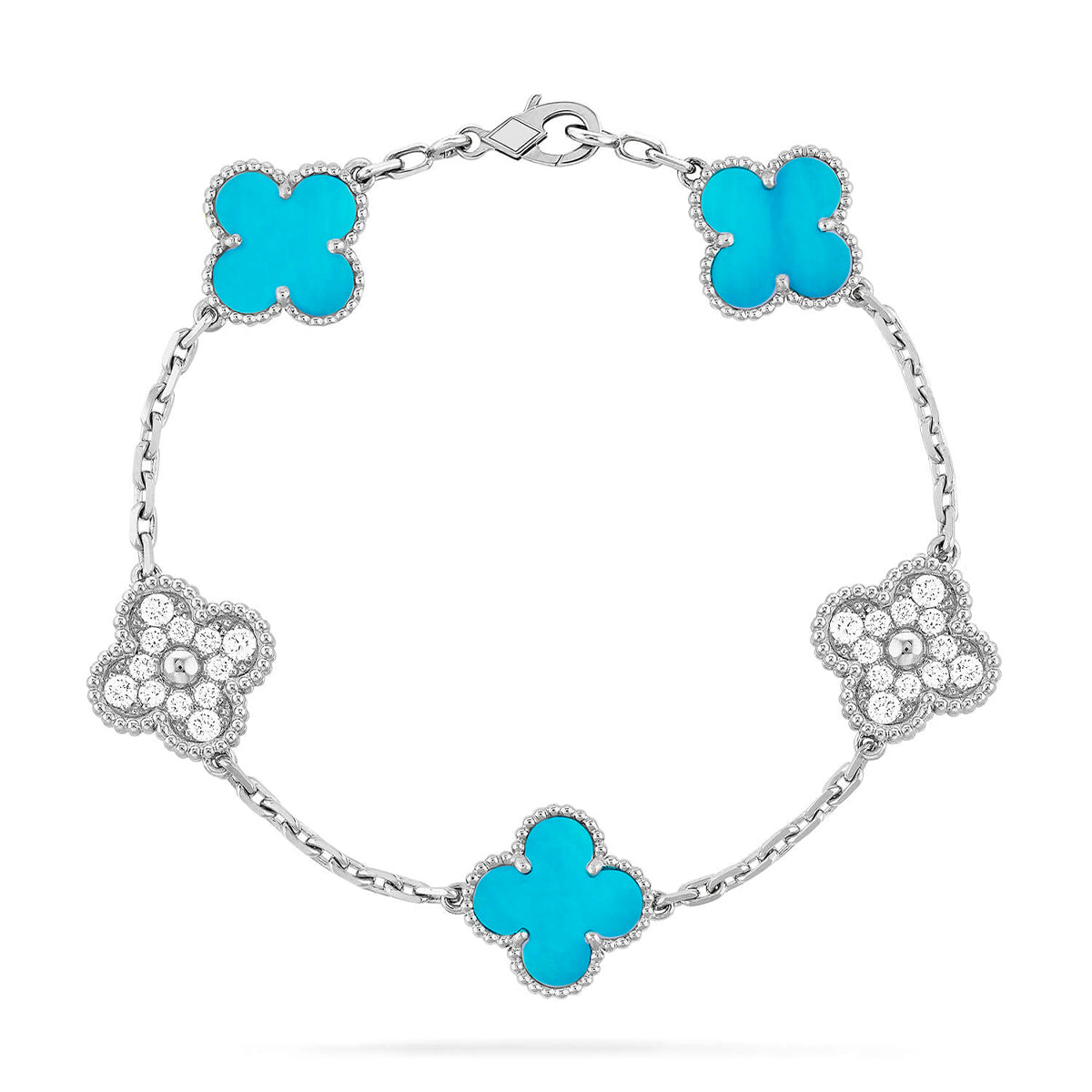[MIRA]New  CLOVER 5 MOTIF TURQUOISE BRACELET COLLECTION