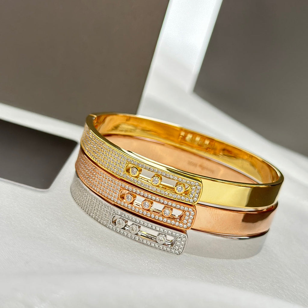 [MIRA]Move Noa Rose Gold Pavé Diamond Bangle Bracelet