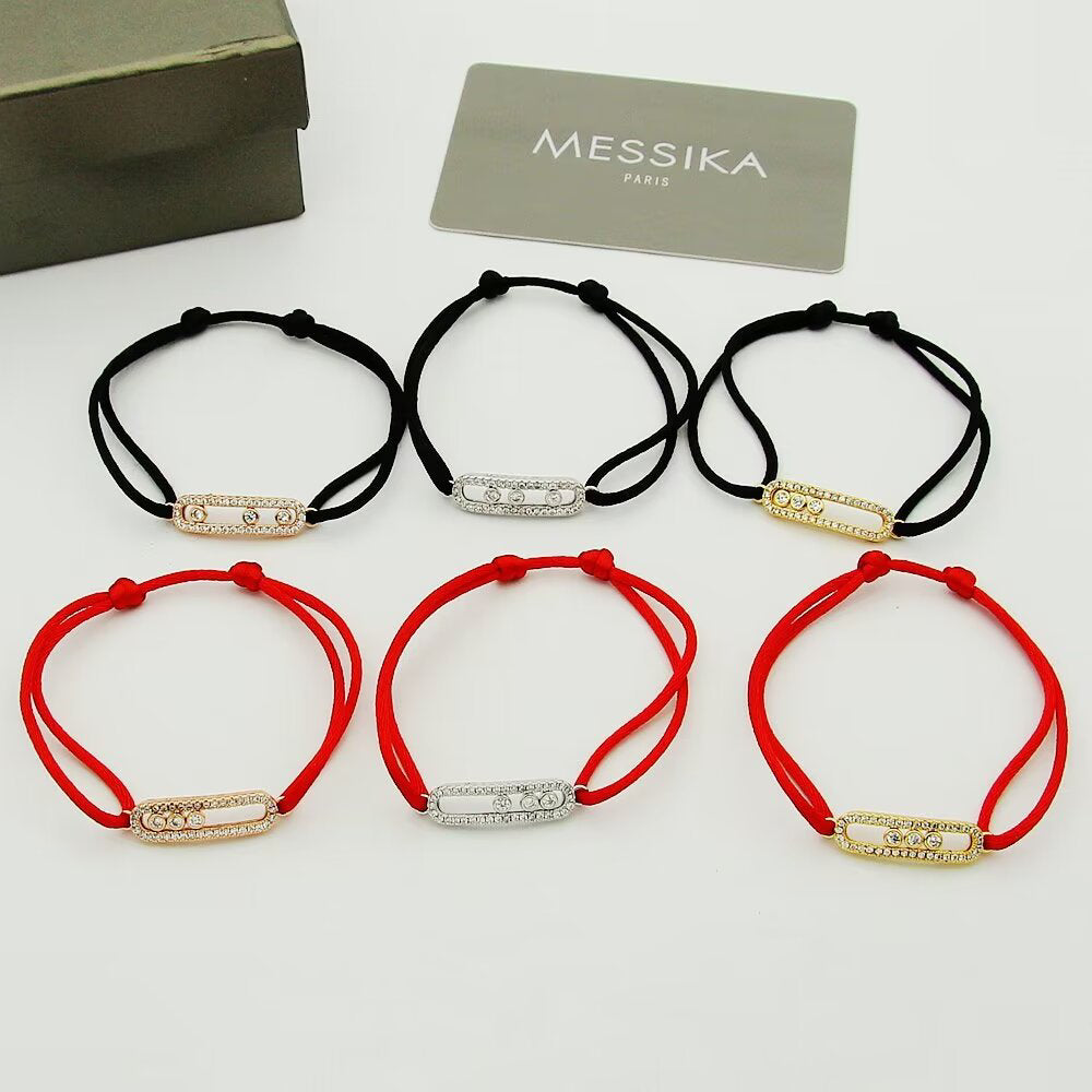 [MIRA]Messika Care(s) pink cord pavé bracelet