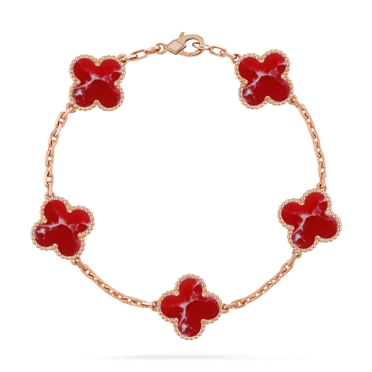 [MIRA]New CLOVER 5 MOTIF RED PATTERN BRACELET COLLECTION