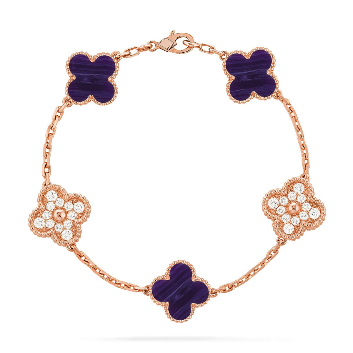 [MIRA]New CLOVER 5 MOTIF PURPLE STRIPES BRACELET COLLECTION