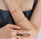 [MIRA]Move Noa Rose Gold Pavé Diamond Bangle Bracelet