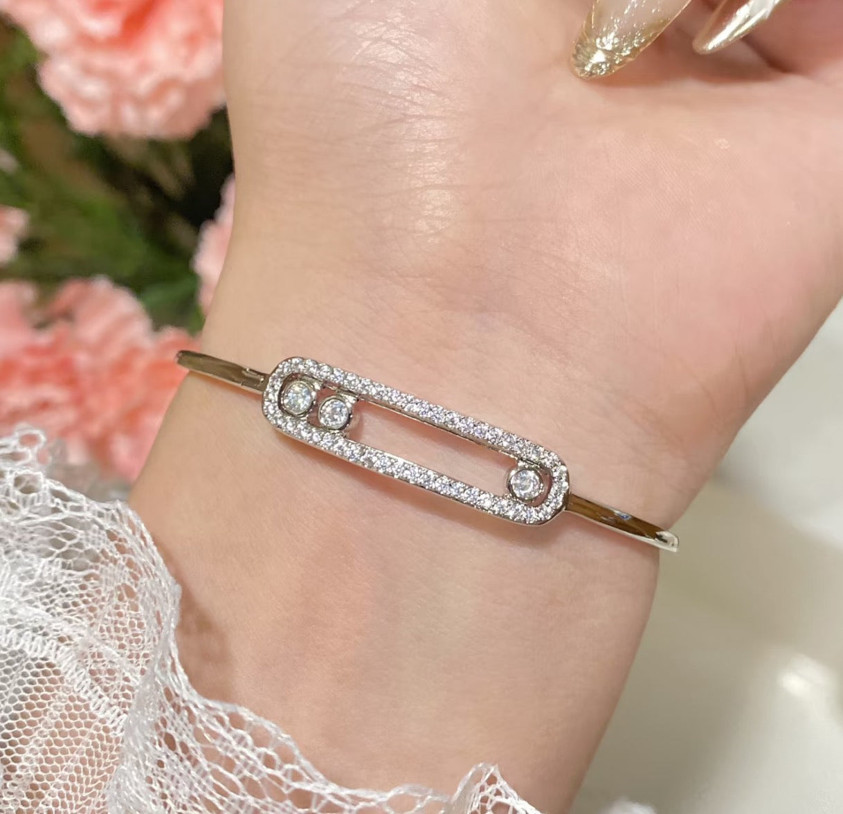 [MIRA]Move Pavé Diamond Bangle Bracelet M