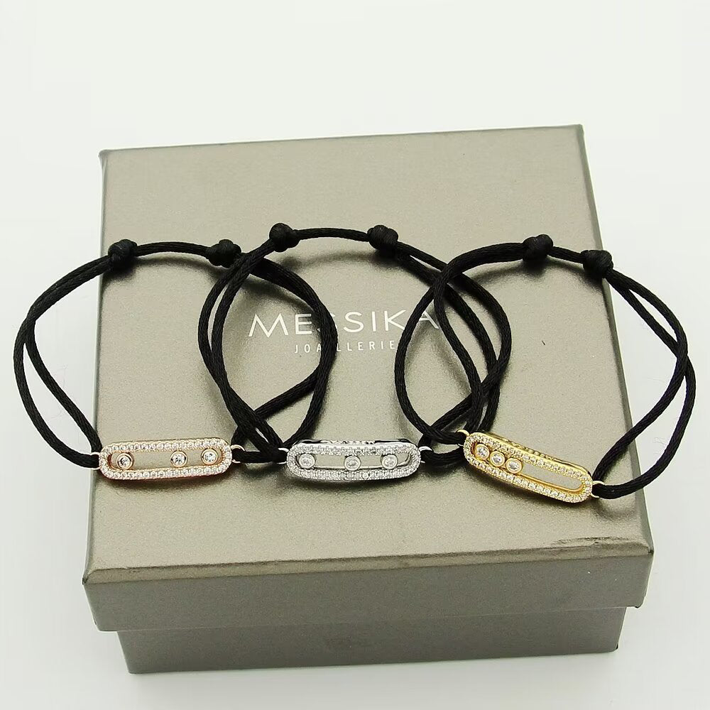 [MIRA]Messika Care(s) pink cord pavé bracelet