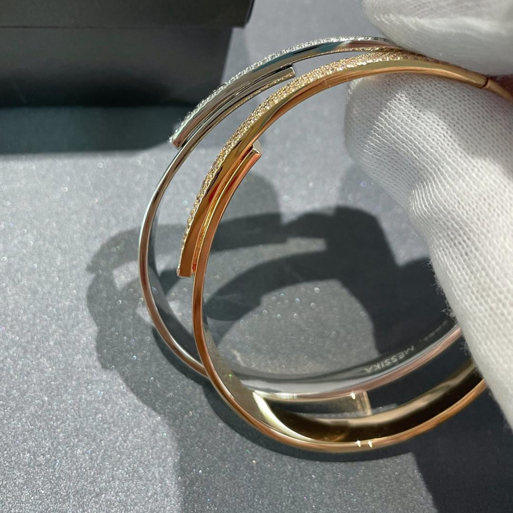 [MIRA]Move Noa Rose Gold Pavé Diamond Bangle Bracelet