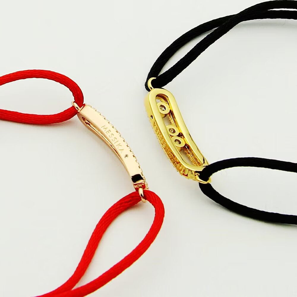 [MIRA]Messika Care(s) pink cord pavé bracelet