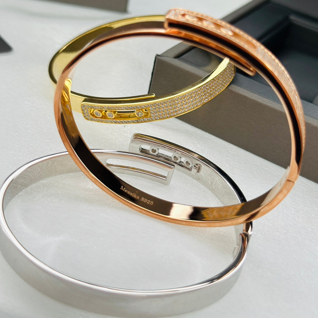 [MIRA]Move Noa Rose Gold Pavé Diamond Bangle Bracelet