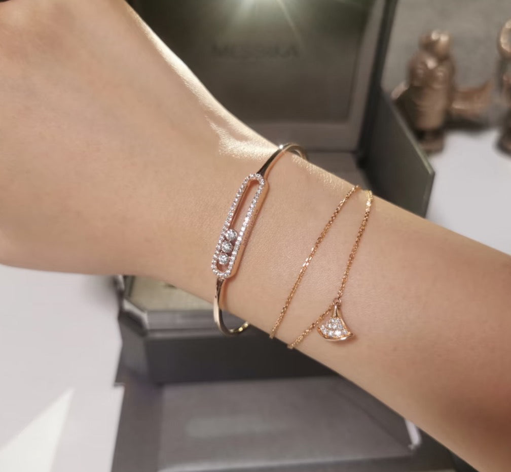 [MIRA]Move Pavé Diamond Bangle Bracelet M
