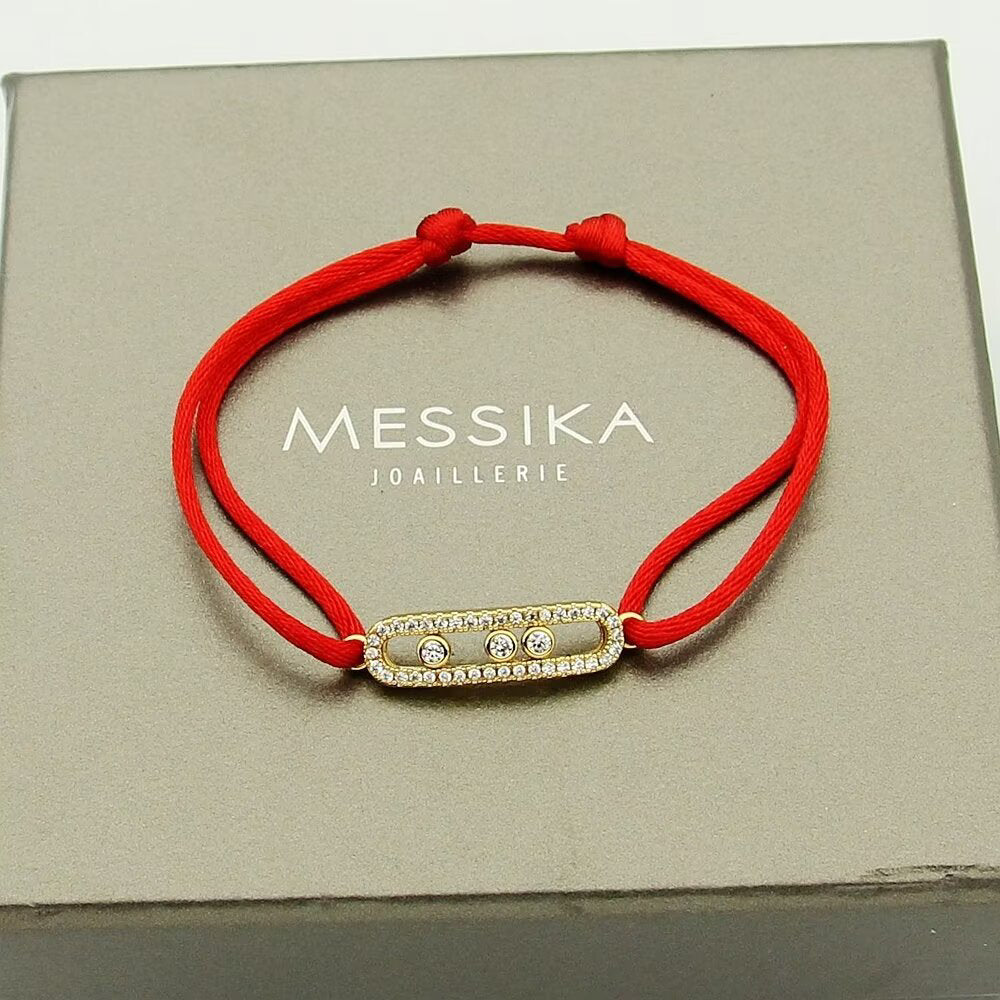 [MIRA]Messika Care(s) pink cord pavé bracelet