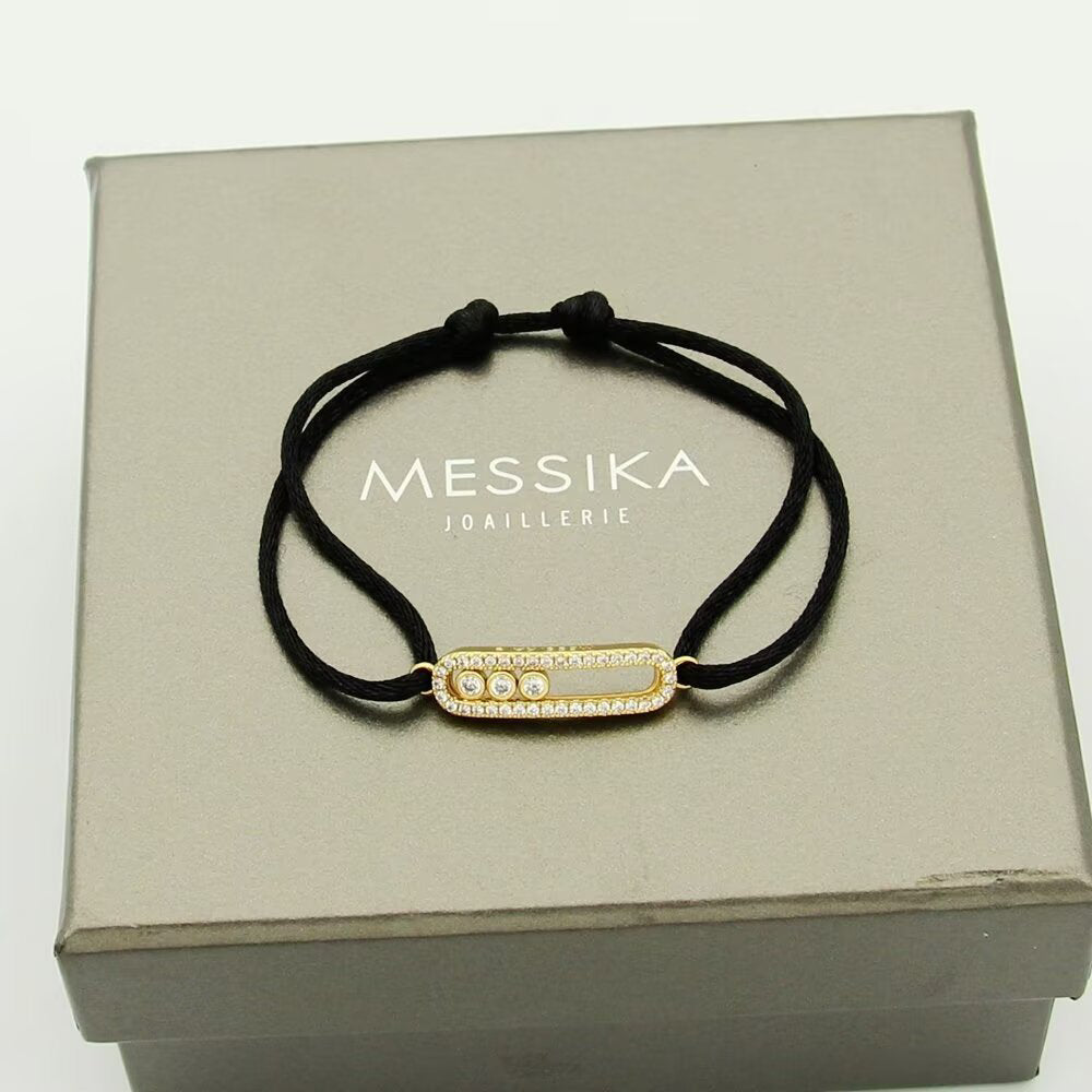 [MIRA]Messika Care(s) pink cord pavé bracelet