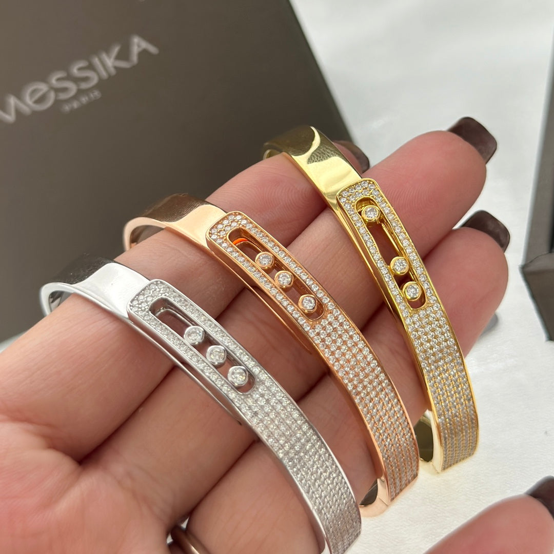[MIRA]Move Noa Rose Gold Pavé Diamond Bangle Bracelet