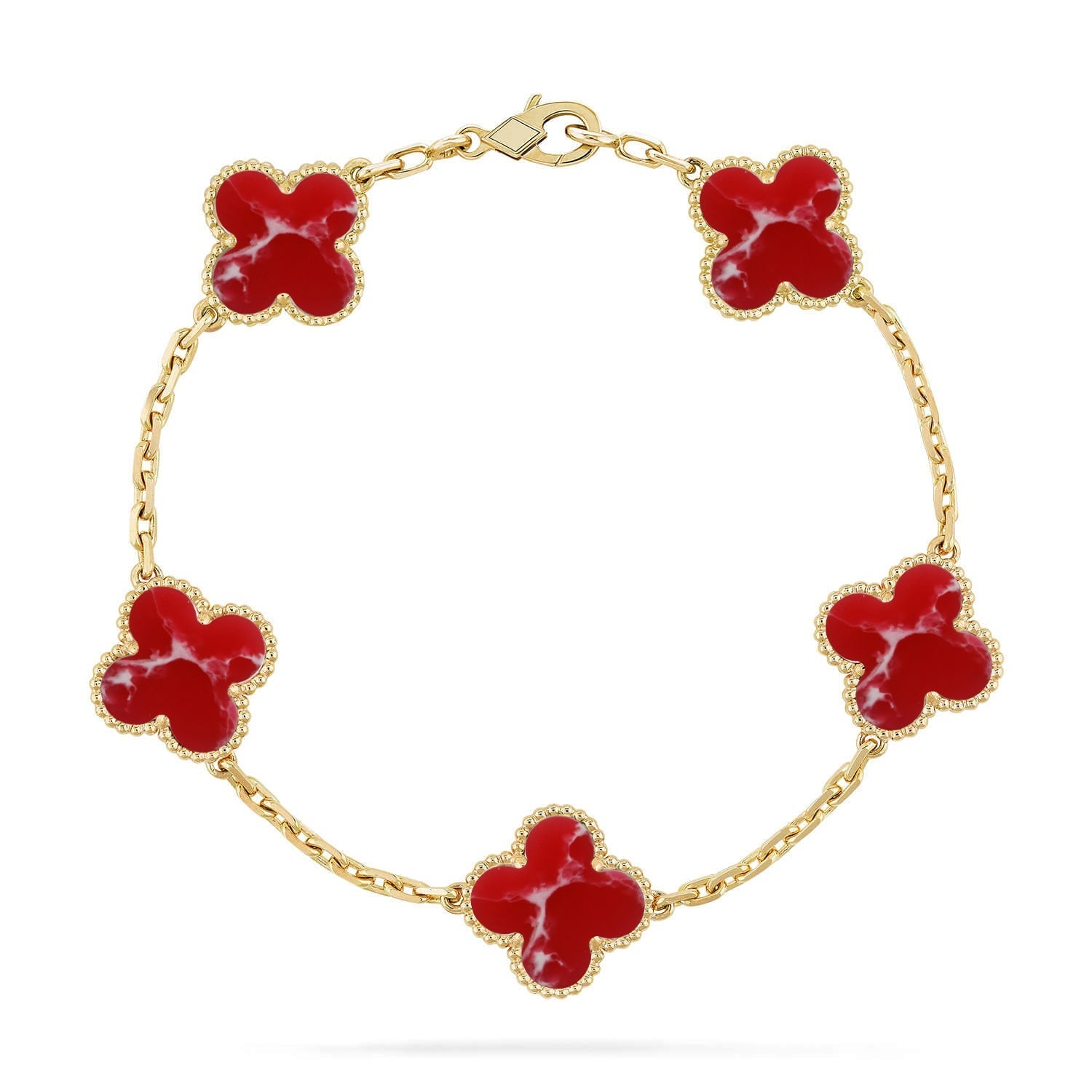 [MIRA]New CLOVER 5 MOTIF RED PATTERN BRACELET COLLECTION
