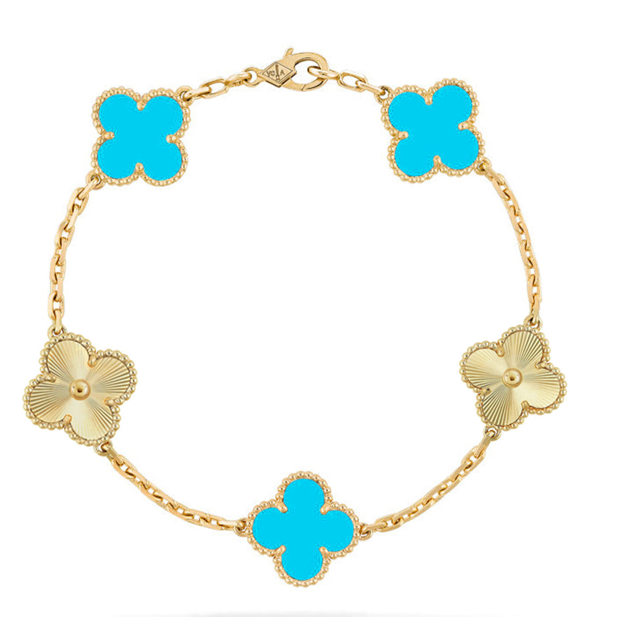 [MIRA]New  CLOVER 5 MOTIF TURQUOISE BRACELET COLLECTION