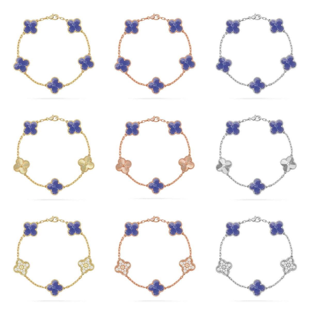 [MIRA]New CLOVER 5 MOTIF BLUE VEINS BRACELET COLLECTION