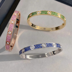 [MIRA] 2026 PAVE GEMSTONE LOVE BRACELET 6.1MM 10 DIAMONDS