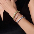[MIRA] 2026 PAVE GEMSTONE LOVE BRACELET 6.1MM 10 DIAMONDS