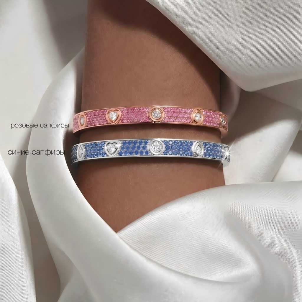 [MIRA] 2026 PAVE GEMSTONE LOVE BRACELET 6.1MM 10 DIAMONDS