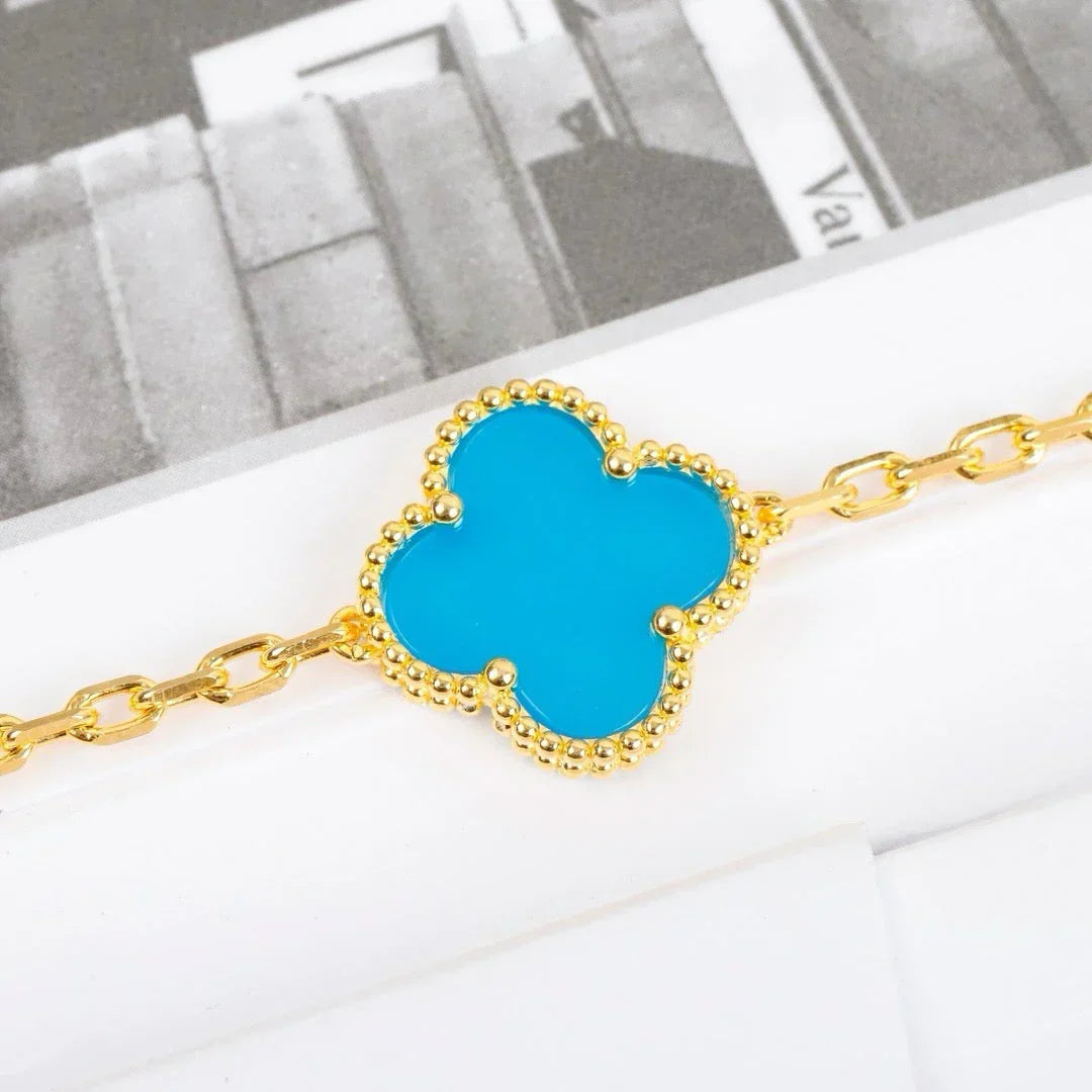 [MIRA]New  CLOVER 5 MOTIF TURQUOISE BRACELET COLLECTION