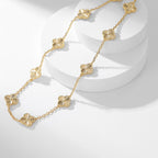 ??MIRA?¡¥CLOVER 10 MOTIFS LASER NECKLACE