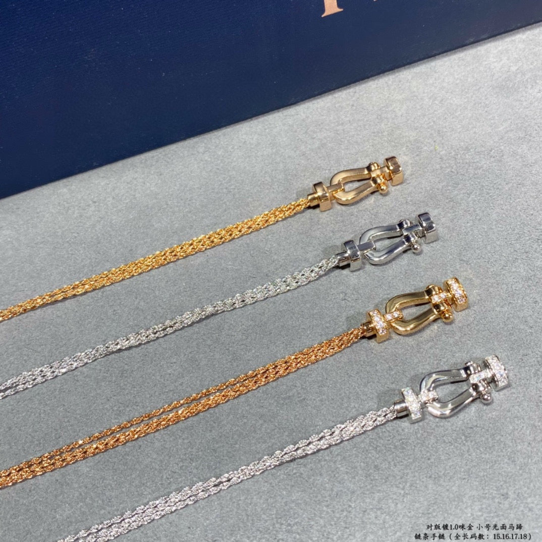 ??MIRA?¡¥FORCE SMALL HORSESHOE  DIAMOND CHAIN ROPE BRACELET
