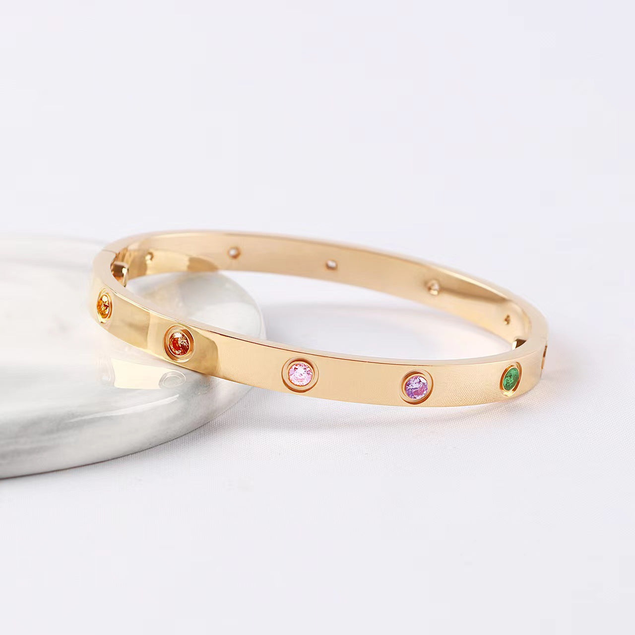 [MIRA] 2026 RAINBOW LOVE BRACELET 6.1MM  10 DIAMONDS
