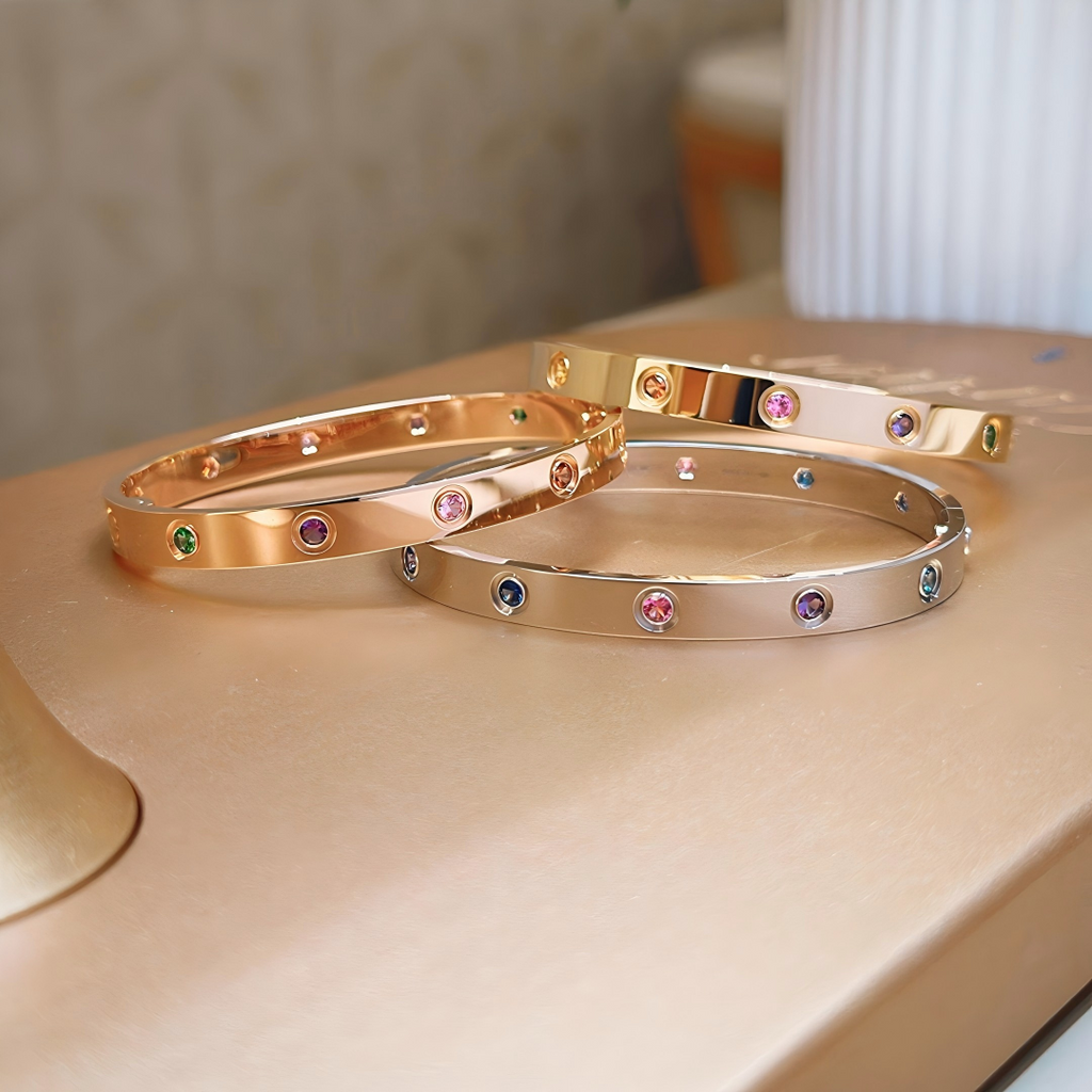 [MIRA] 2026 RAINBOW LOVE BRACELET 6.1MM  10 DIAMONDS
