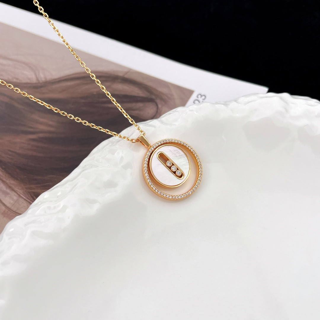 [MIRA]LUCKY MOVE MM NACRE BLANCHE DIAMOND NECKLACE